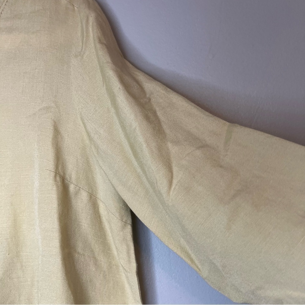 Field Gear Women's Pullover Blouse Linen Boho Lagenlook Yellow Sz M Mid Century - Picture 4 of 9